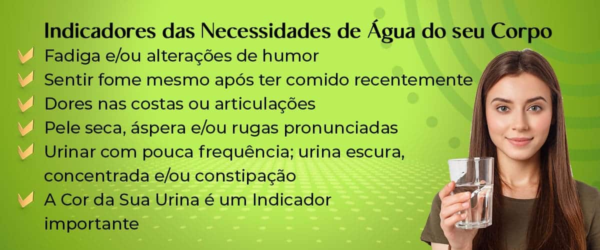 Indicadores das Necessidades de Água do seu Corpo